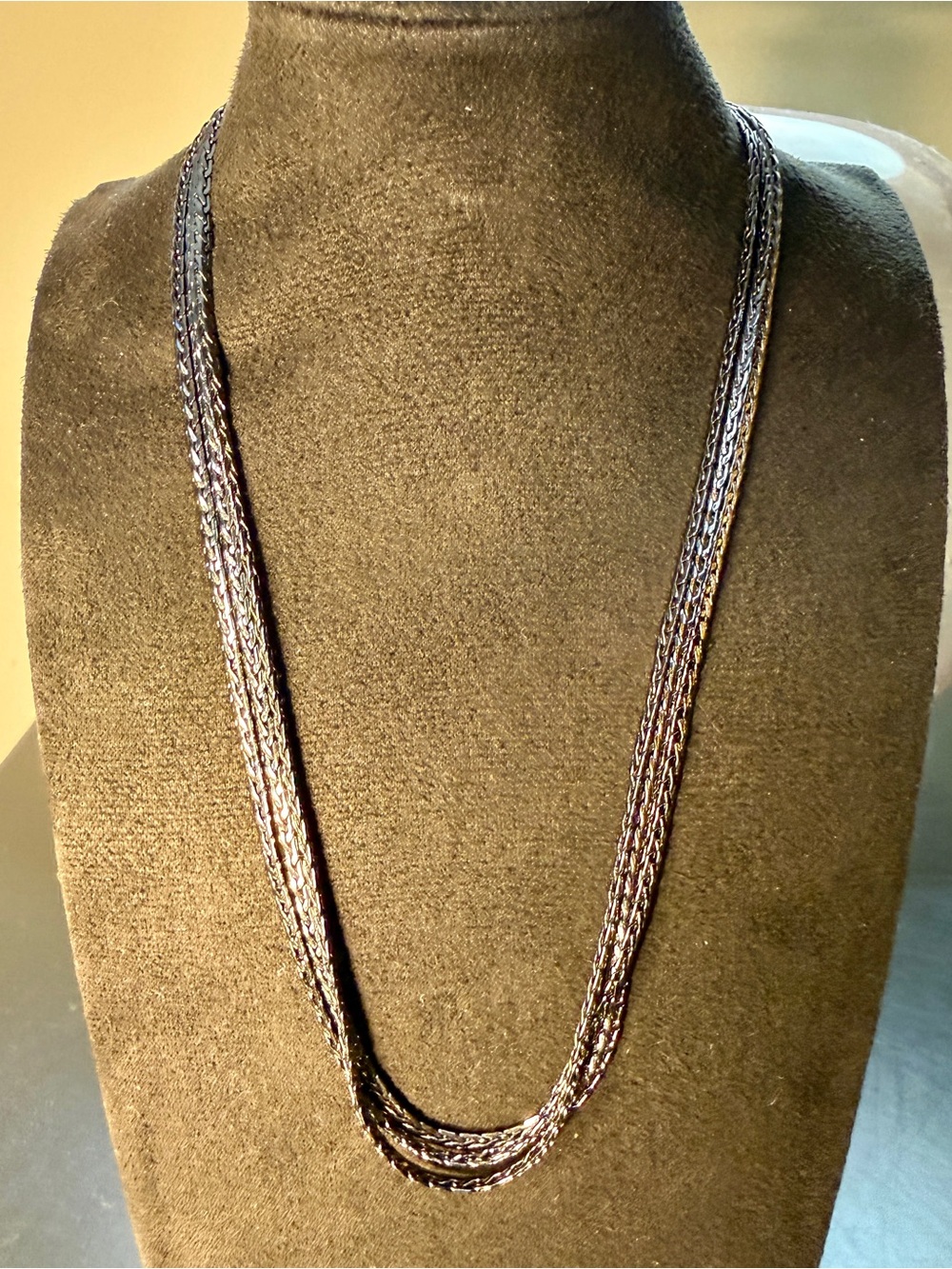 Vintage Lia Sophia Convertible Multistrand Gun Metal Necklace